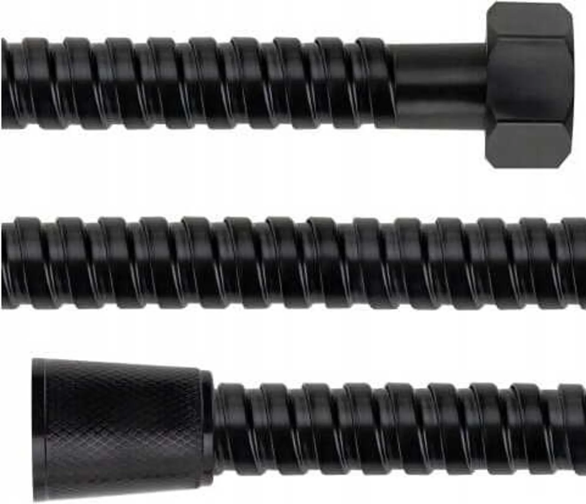 Konischer Brauseschlauch – Schwarz, 120 cm